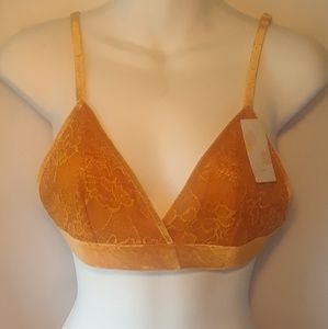 NWT Shimera Orange lace & velvet Bralette